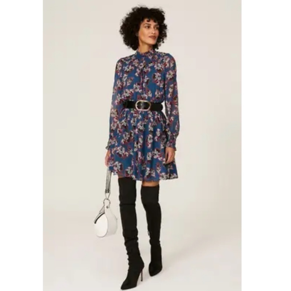 Peter Som Collective Floral Pop Art Smocked Dress